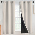 100% Blackout Curtains 42 x 63 in, 2 Panels Set - Room Darkening