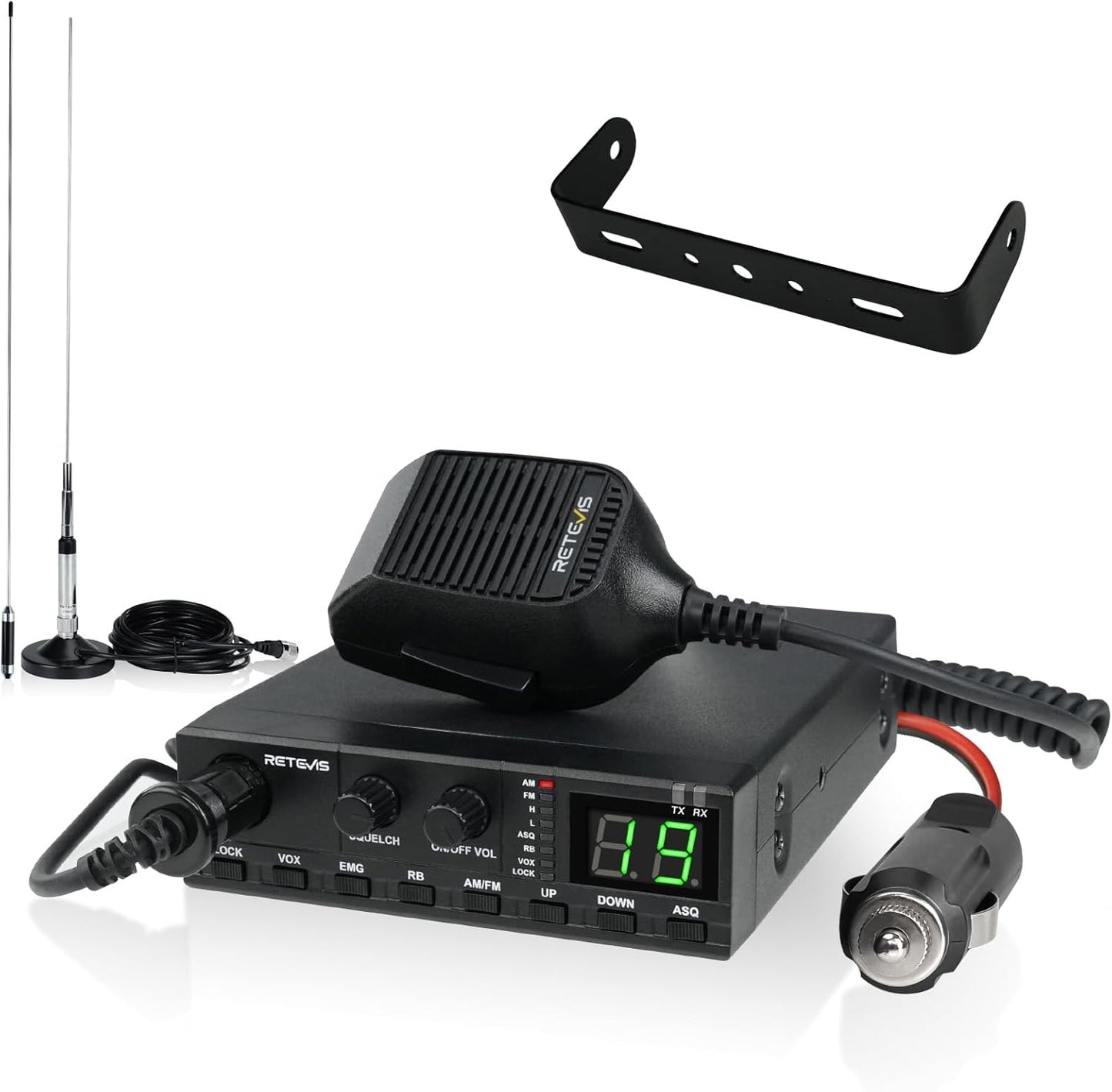 Retevis MB2 40-Channel AM/FM CB Radio Kit for Long Range Use