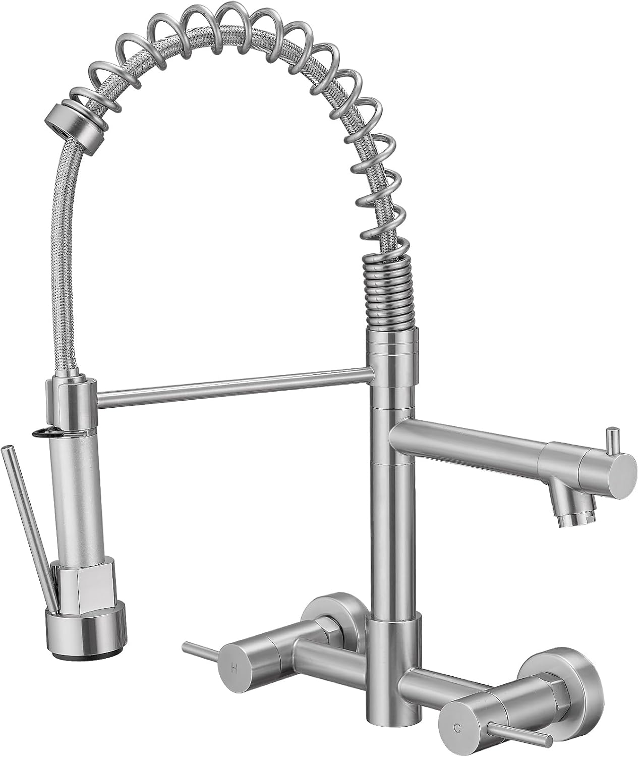 Durable Wall Mount Kitchen Faucet with Sprayer for Efficiency