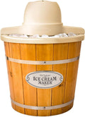 Nostalgia Soft Serve Ice Cream Machine - Fast Frozen Treats - Vintage Style - Light Wood