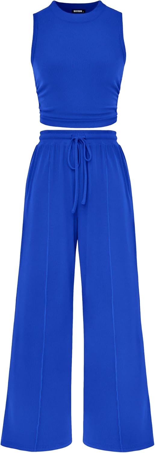 BTFBM Women Summer 2 Piece Outfits for Beach and Lounge Wear