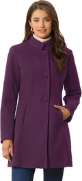 Allegra K Women's Winter Overcoat Mid-Long Stand Collar - Warm Jewelry