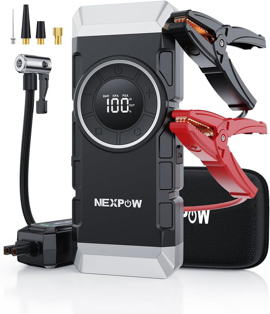 NEXPOW 3000A Jump Starter + Air Compressor: Quick Charge!