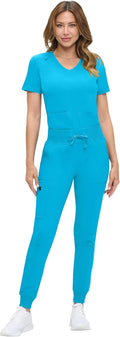 Ultra-Soft Luxe Stretch Jogger Scrub Set - Comfortable Fit and Pockets