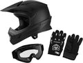 Youth Motocross Full Face Helmet with Goggles & Gloves - Safe