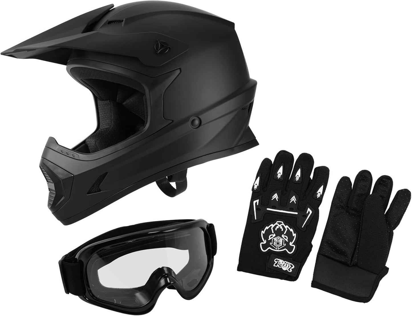 XFMT DOT Youth Kids Motocross Full Face Helmet with Goggles