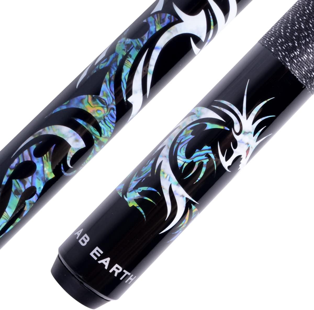 58 Inch Hand-Painted Billiard Pool Cue Stick with Irish Linen Wrap