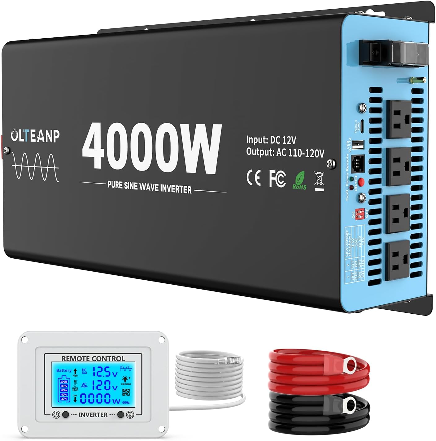 4000 Watts Pure Sine Wave Inverter for Safe Power Conversion