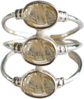 925 Sterling Silver Garnet Ring for Women - Chunky Handcrafted