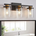 Stambord Bathroom Vanity Light 3 Light Black and Gold - Ceramic Base