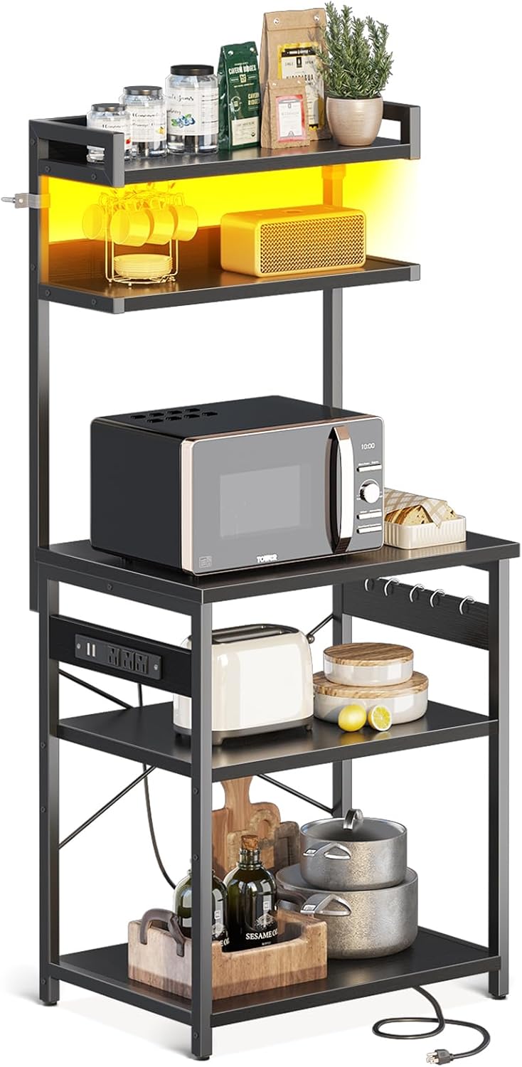 ODK 5-Tier Kitchen Rack with Power Outlet & Storage
