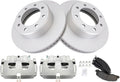 Front Brake Pad & Rotor Kit with Calipers - Semi-Metallic Premium