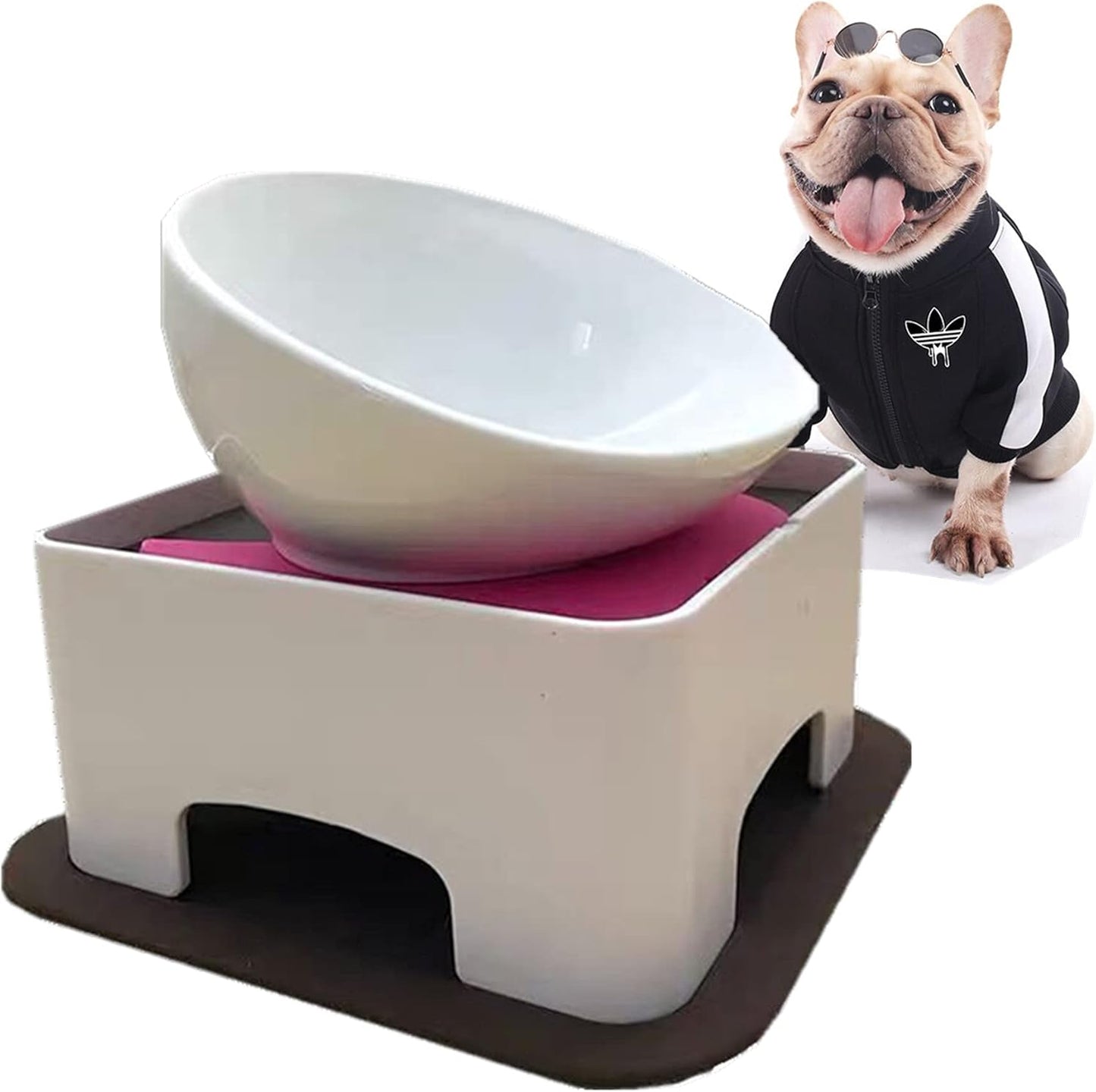 Bulldog Bowl Anti-Slip Dog Cat Dish for Comfortable Feeding