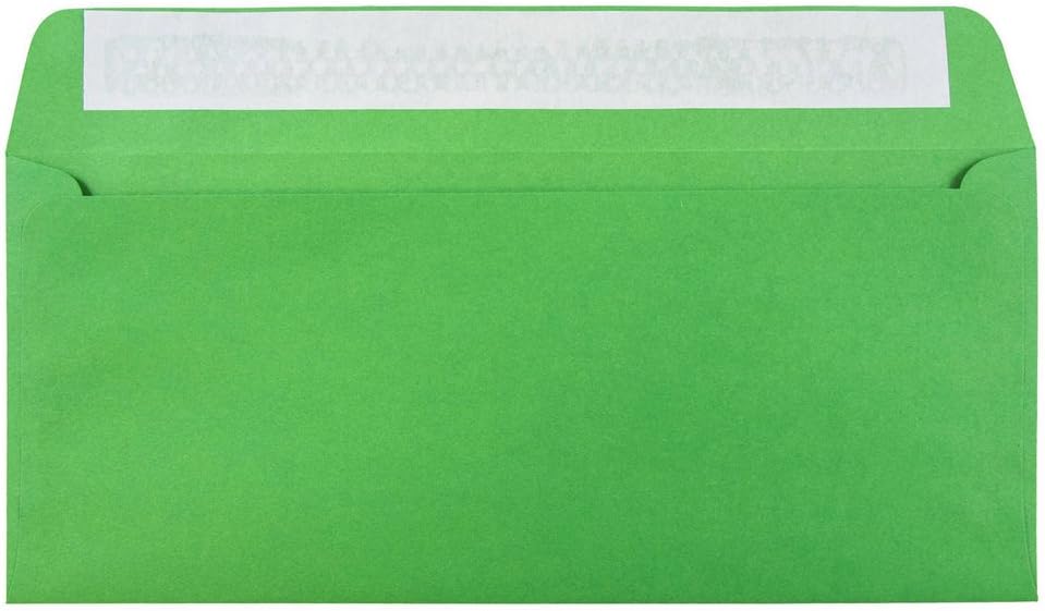 JAM PAPER #10 Business Colored Envelopes - Green Recycled Bulk
