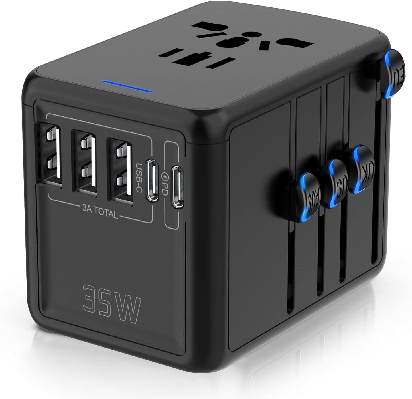 Universal Travel Adapter with Fast Charging for 200+ Countries