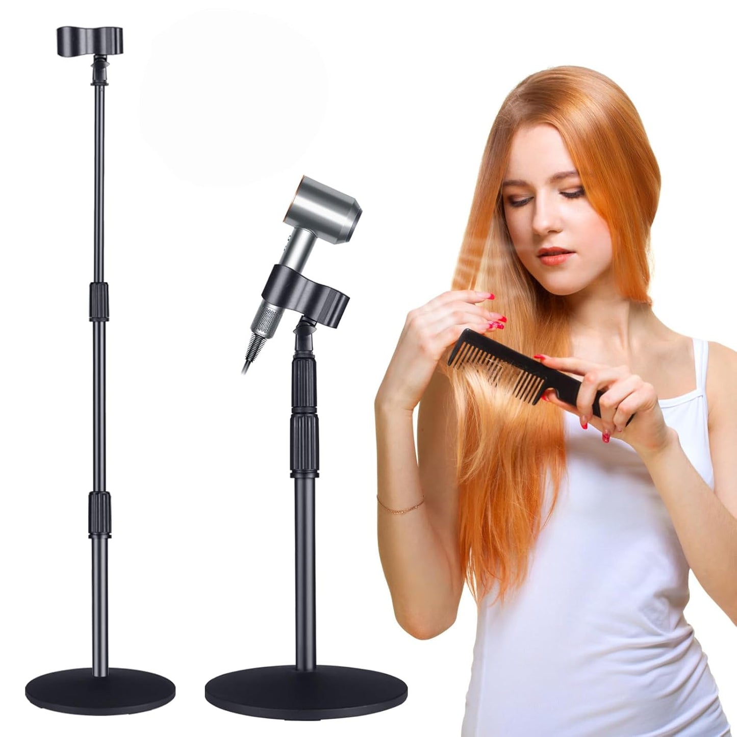 TAYUQEE Hands-Free Hair Dryer Stand - Adjustable Height