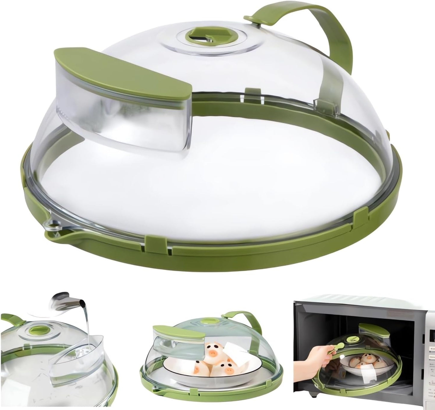 Clear Microwave Steamer & Splash Protector 
