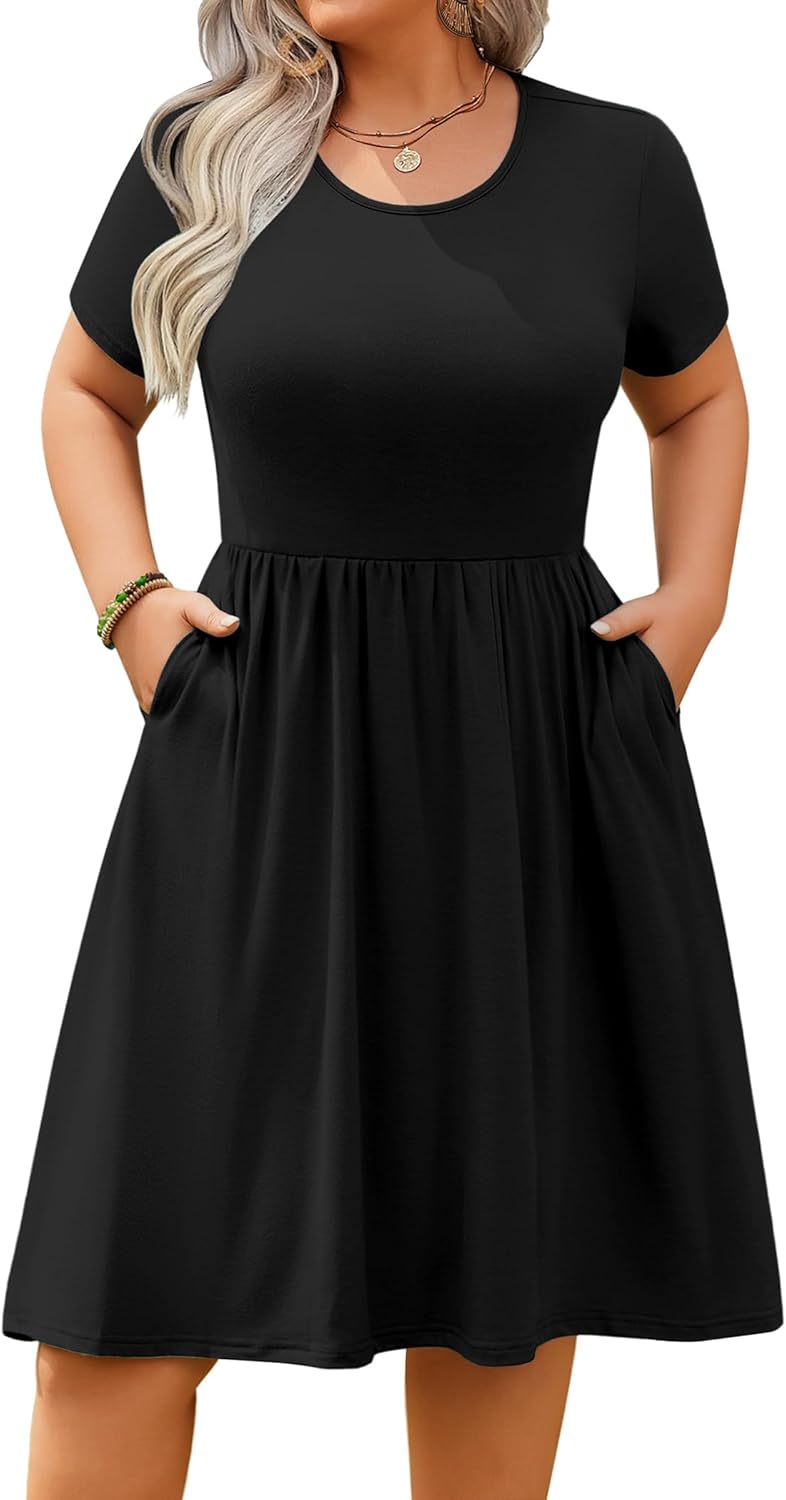 IN'VOLAND Womens Plus Size Summer Dress with Pockets and Style