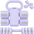 2-in-1 Adjustable Dumbbells Set with Kettlebell Converter - Compact