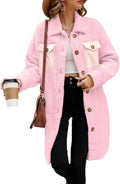 Fuzzy Fleece Jackets for Women Long Teddy Coat - Oversized Warm