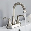 Lead-Free Modern 2-Handle Brushed Nickel Bathroom Sink Faucet