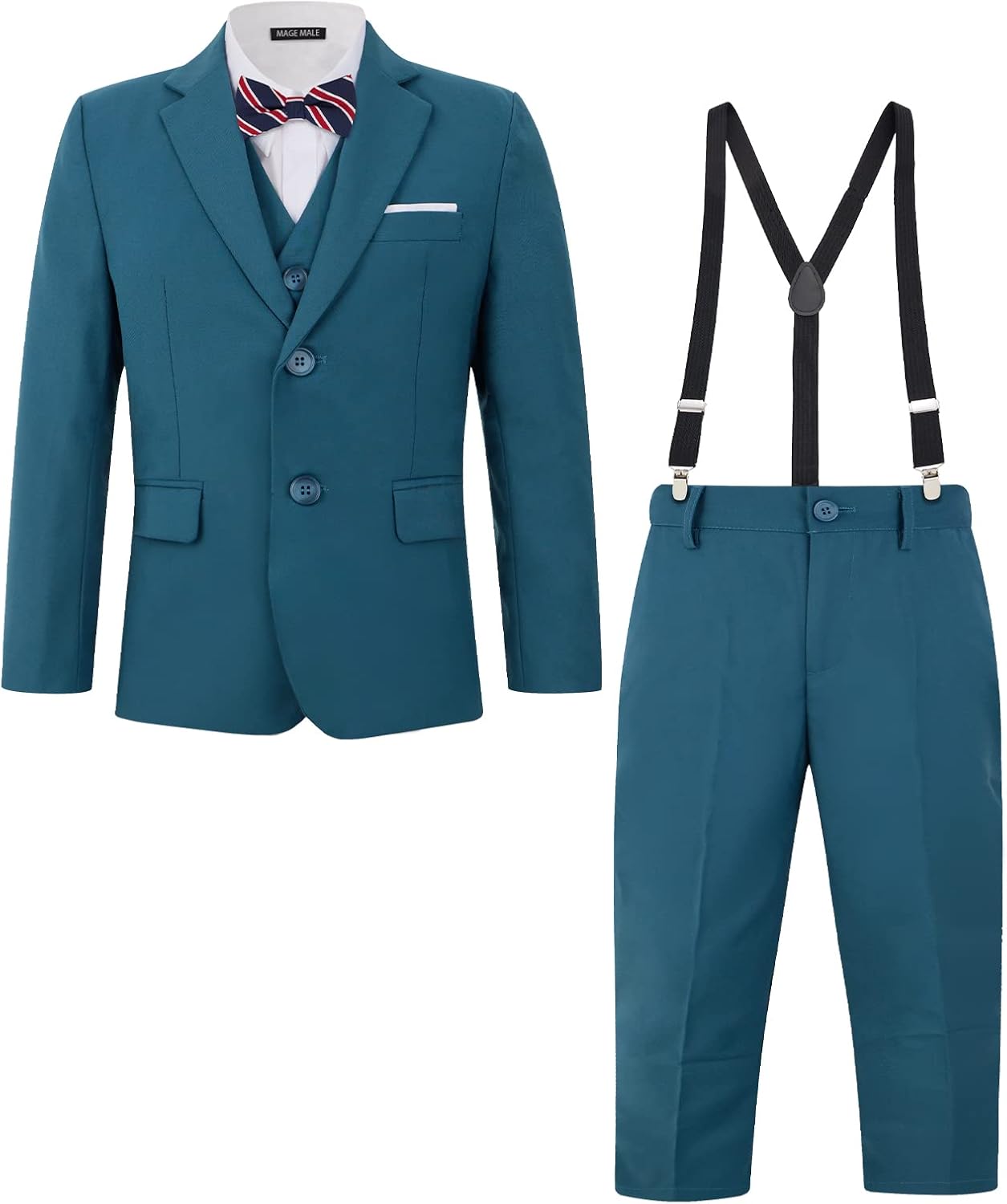 MAGE MALE Boys Multiple Colour Formal Dress Suits 5 Piece Set