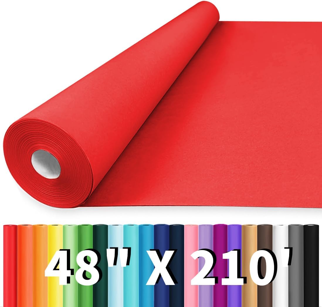 48in x 2520in Red Wrapping Paper Roll for All Occasions