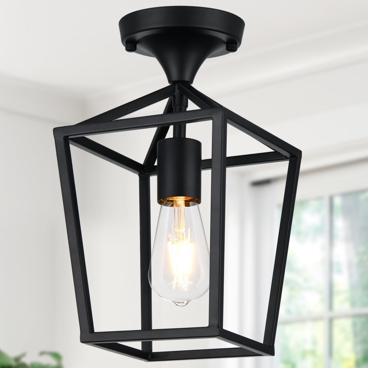 Upgraded Semi Flush Mount Ceiling Light for Farmhouse Style