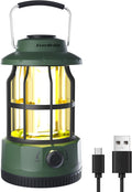 Vintage USB Rechargeable Lantern - Dimmable Brightness