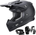GLX GX623 Youth ATV Dirt Bike Helmet Combo - Matte Black X-Large