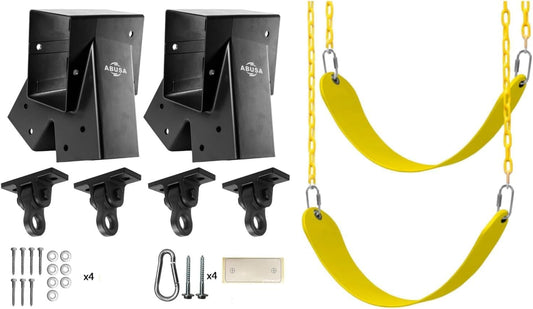 Heavy Duty Swing Set Brackets with Seats and Hangers Included
