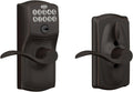 SCHLAGE Camelot Keypad Entry with Flex-Lock and Accent Levers - Aged