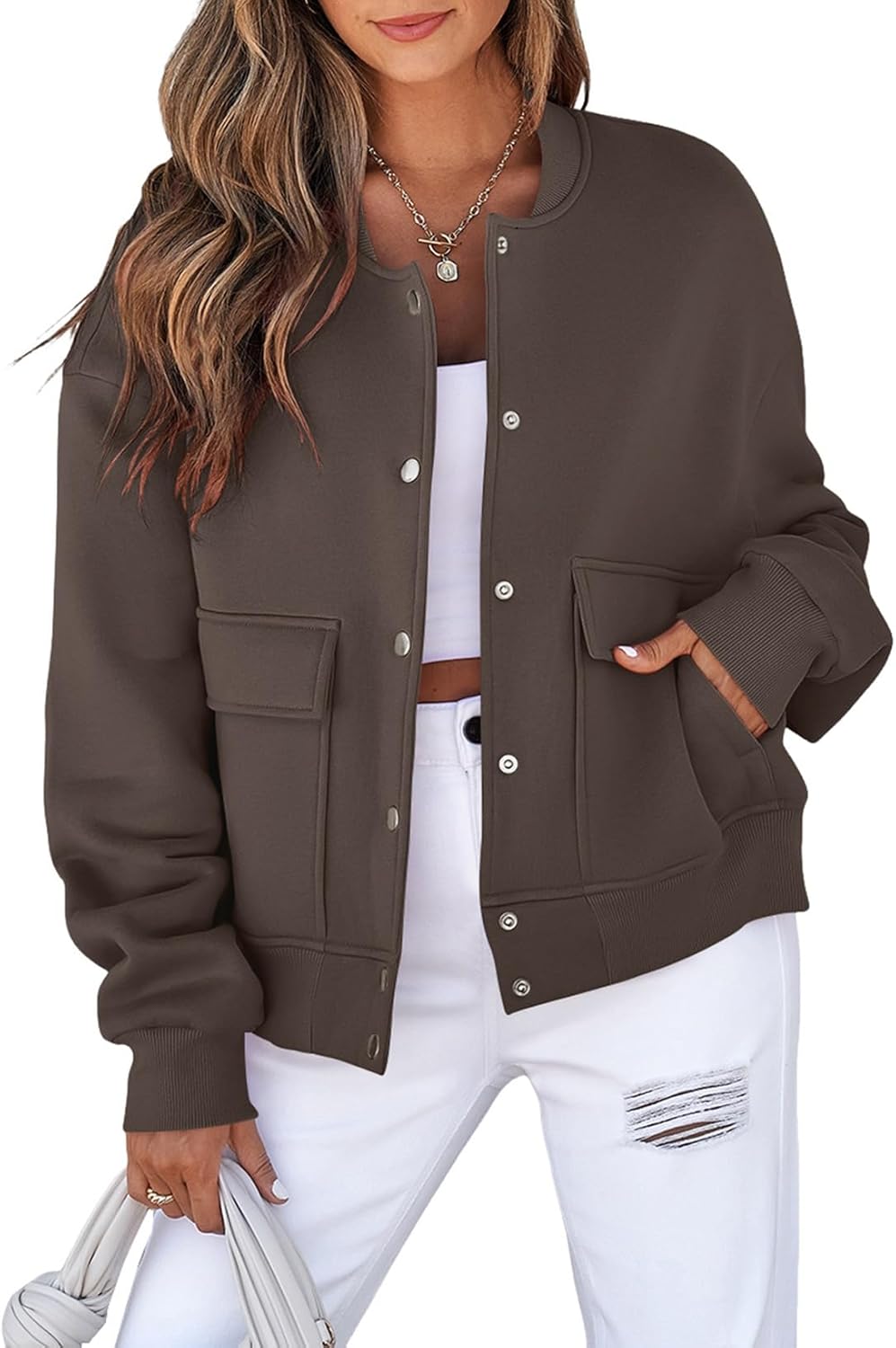 EVALESS Womens Jacket 2025 Fall Winter Long Sleeve Shacket