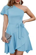 GRACE KARIN One Shoulder Cocktail Dress - Elegant Asymmetrical Hem