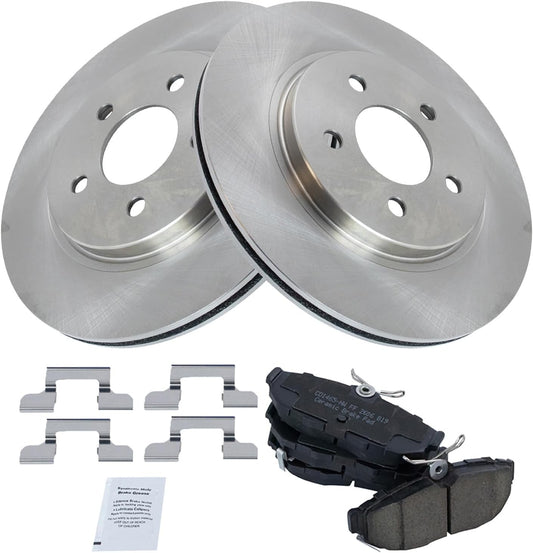 TRQ Rear Brake Pad & Rotor Kit for 2011-2014 Ford Mustang