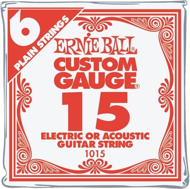 Ernie Ball .015 Nickel Single Guitar String 6-Pack: Precision Tone Boost