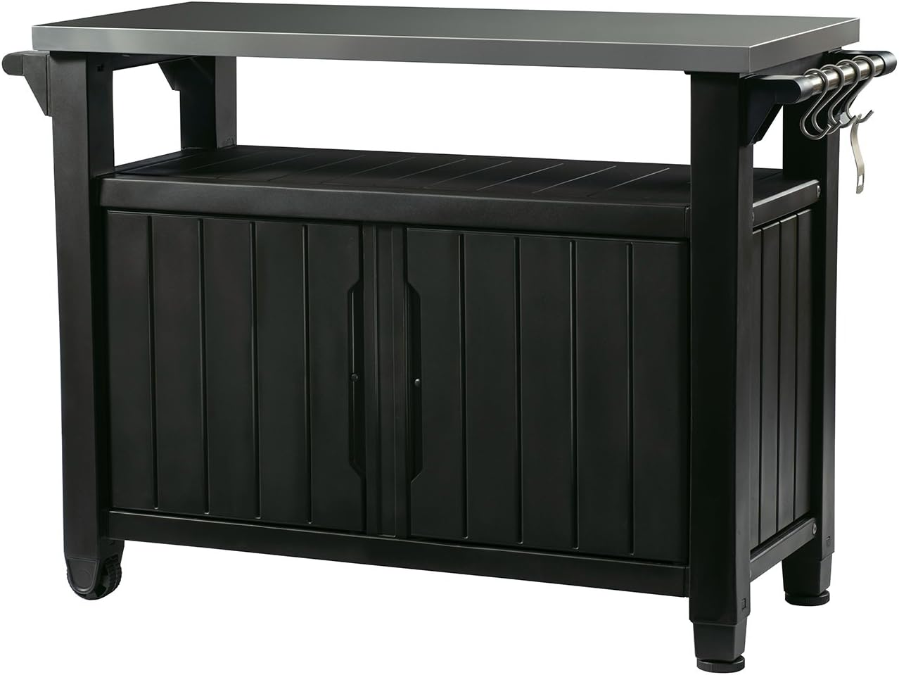 Keter Unity XL Portable Outdoor Table with Stainless Steel Top