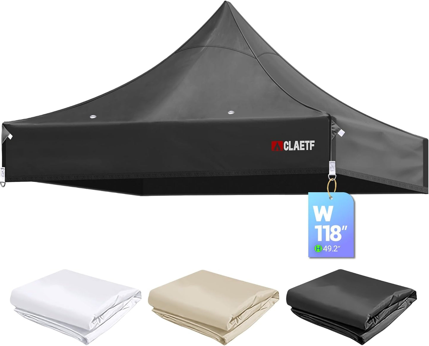 10x10 Canopy Replacement Top for Pop Up Canopy Tent - Black