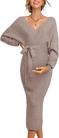 Fall Winter Maternity Nursing Dress for Baby Shower Photoshoot