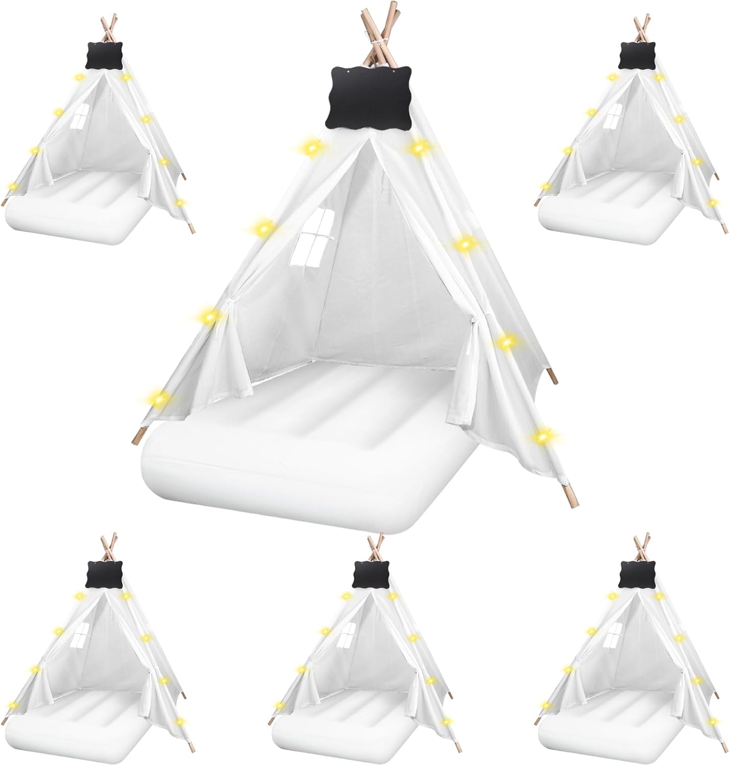Inflatable Kids Teepee Set with Lights & Extras ~ Indoor/Outdoor Fun!