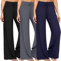Soft Black Pajama Pants Wide Leg Capri - Comfy Stretch
