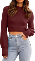 GeGekoko Womens Ribbed Knit Cropped Sweater - Stylish Fall Staple