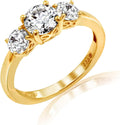Platinum or Gold Plated Sterling Silver 3-Stone Ring for Women