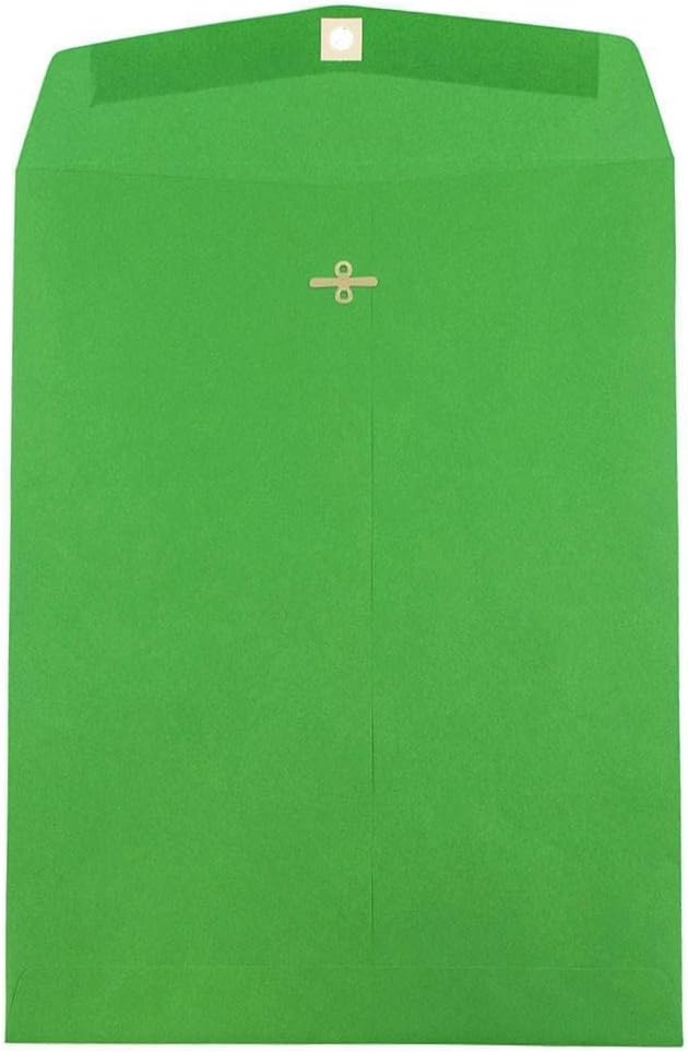 JAM PAPER 10 x 13 Open End Catalog Colored Envelopes - Green