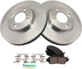 TRQ Front Brake Pad and Rotor Set Ceramic Compatible with 2018-2022