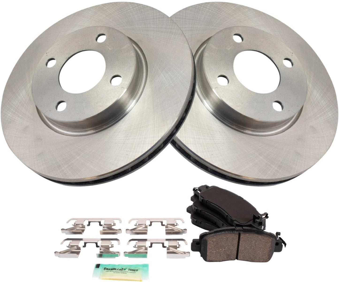 TRQ Front Brake Pad and Rotor Set for Nissan Kicks & Versa