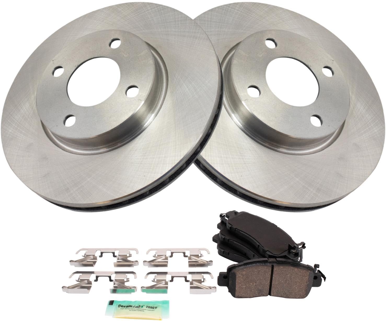 TRQ Front Brake Pad and Rotor Set for Nissan Kicks & Versa