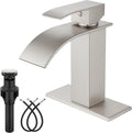 Midanya Single Hole Waterfall Bathroom Faucet - Brushed Nickel