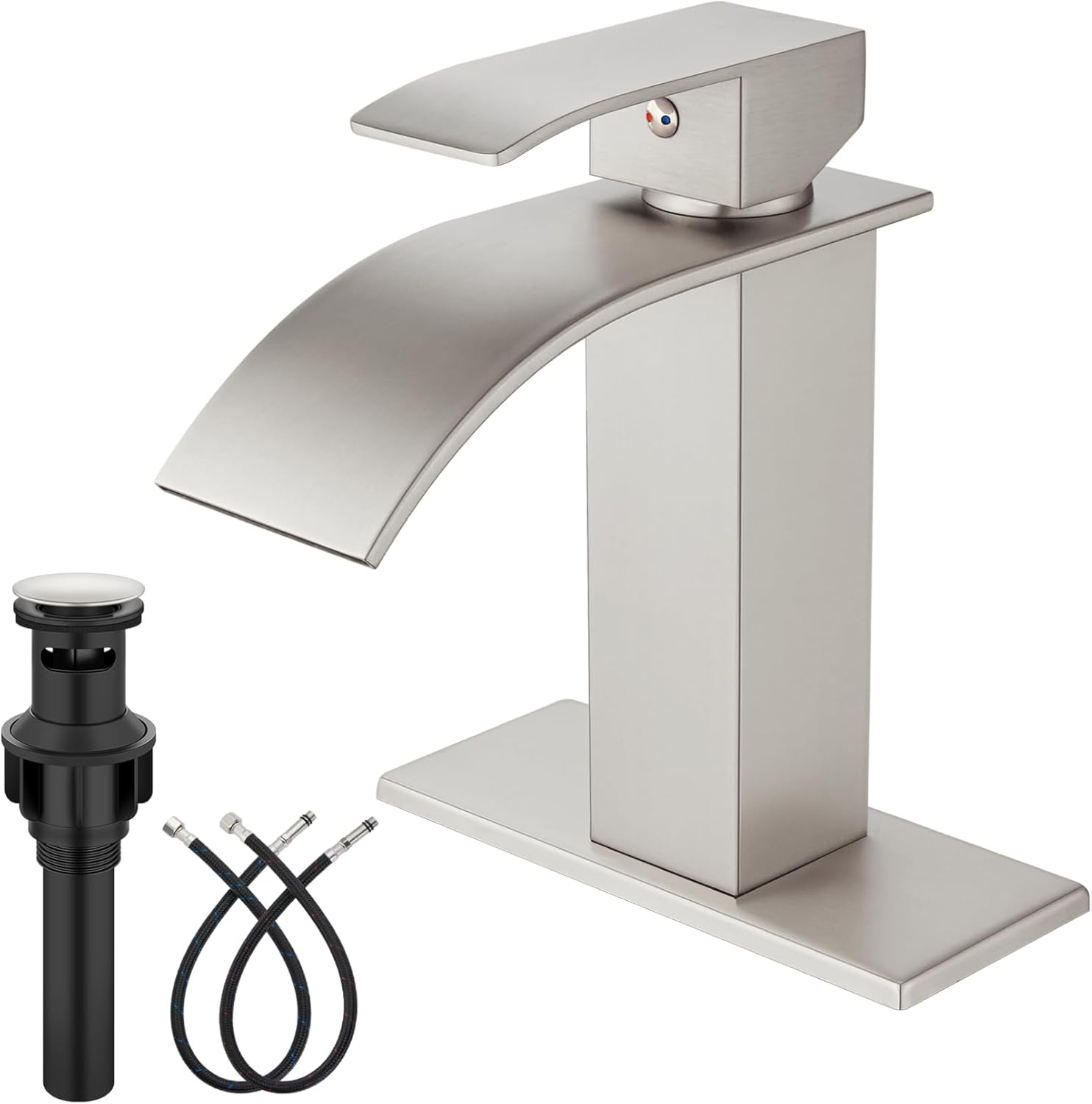 Midanya Single Hole Bathroom Faucet with Waterfall Spout Design