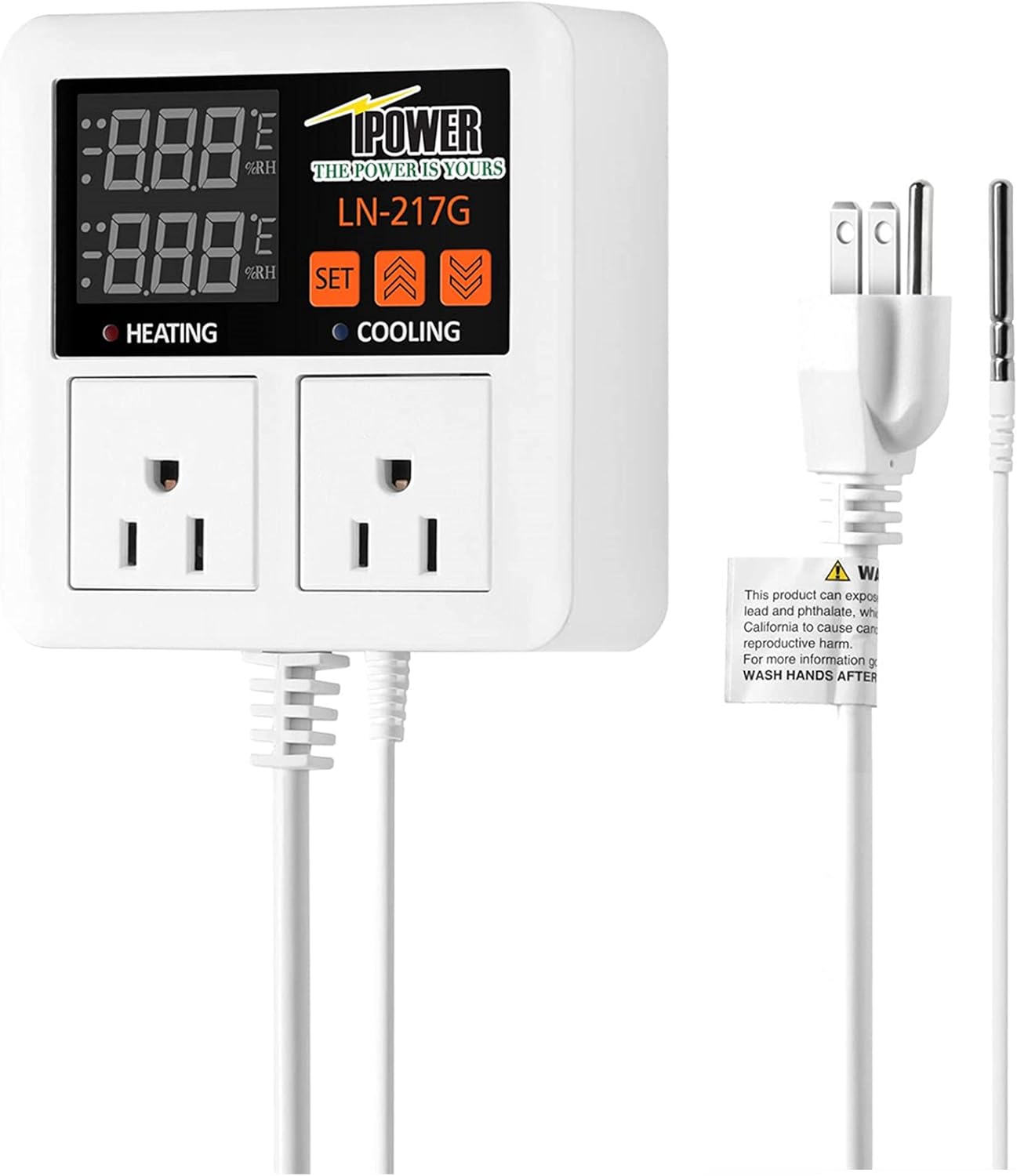 iPower Dual Outlet Thermostat for Precise Control